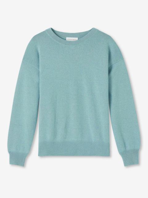Derek Rose Women's Relaxed Sweater Daphne Cashmere Sea Foam Green