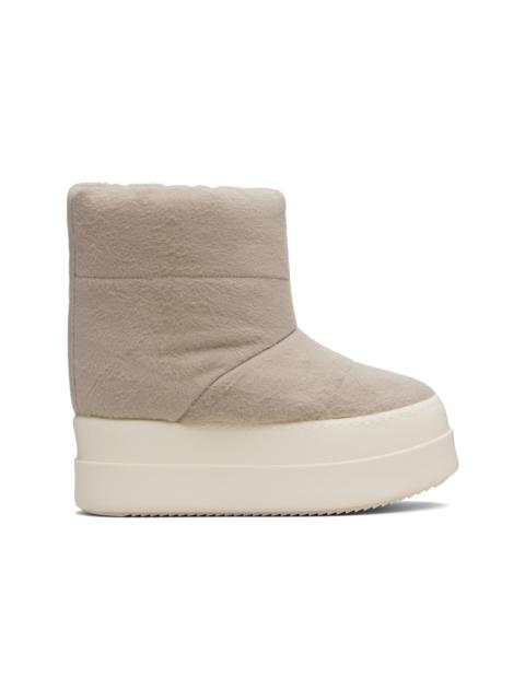 Rick Owens DRKSHDW Taupe Concordians Mega Bumper Low Lunar Boots