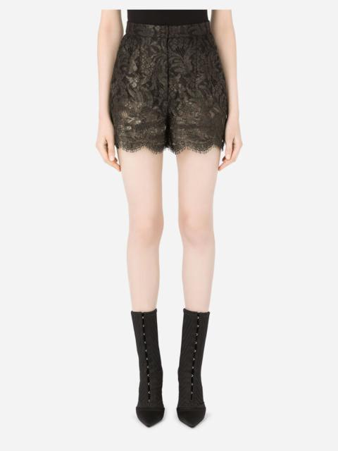 Dolce & Gabbana Laminated lace shorts