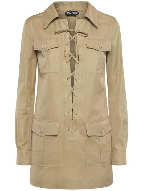 TOM FORD Cotton & silk twill safari mini dress