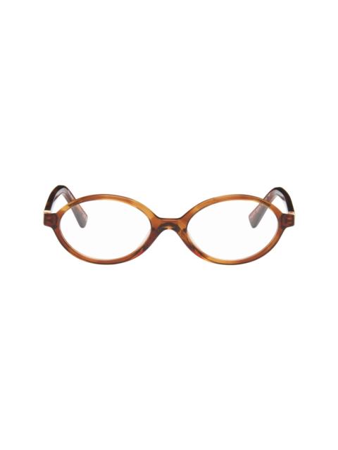Miu Miu Brown 'Breaking the Rules' Oval Glasses