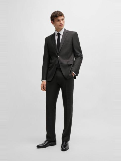 BOSS SLIM-FIT SUIT IN MICRO-PATTERNED STRETCH WOOL