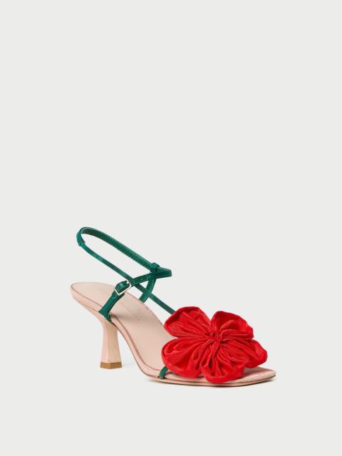 LOEFFLER RANDALL Frank Red/Green Moiré Flower Sandal