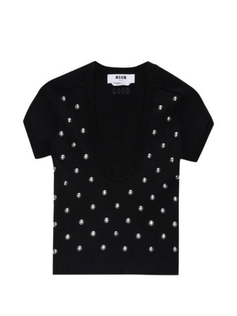 MSGM studded-embellished T-shirt