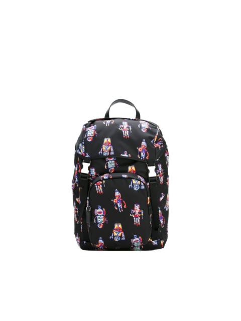Prada robot-print backpack