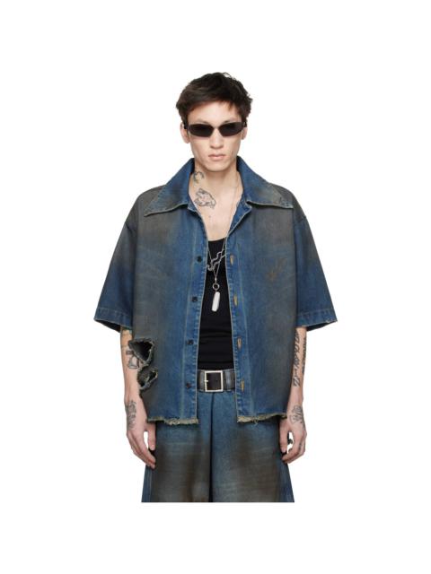 Blue Boxy Denim Shirt