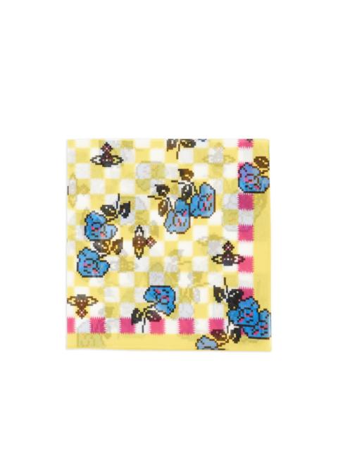 Vivienne Westwood Orb pixelated floral-print scarf