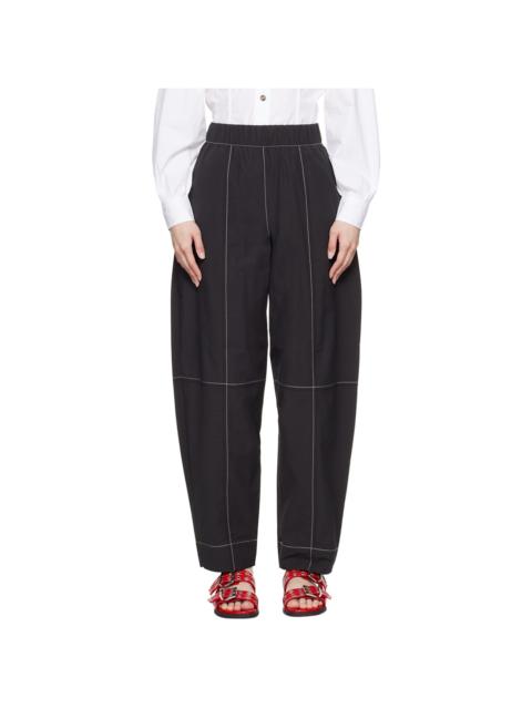GANNI Black Elasticated Curve Trousers