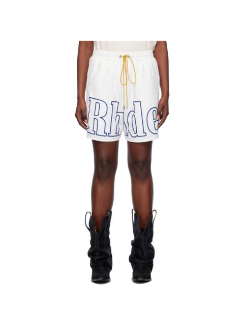 Rhude White Printed Shorts