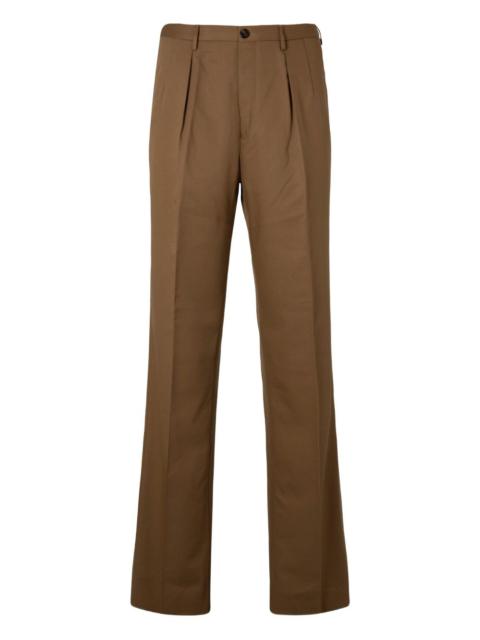 SLOWEAR pleated cotton-blend trousers