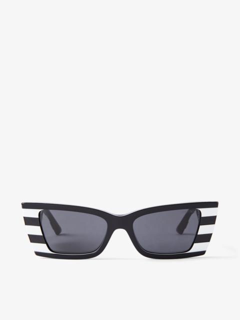 JIMMY CHOO Kalila
Black and White Rectangular Sunglasses