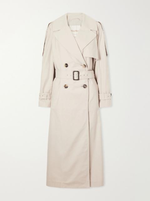 Max Mara Coro cotton-blend twill trench-coat Beige