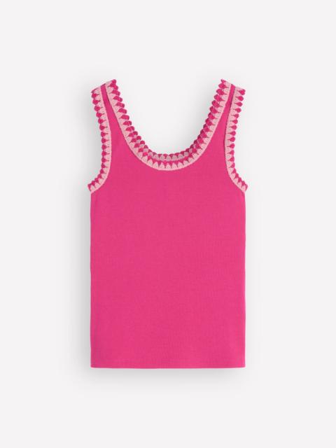 BODEN Maddie Trim Detail Vest-Pink Peony