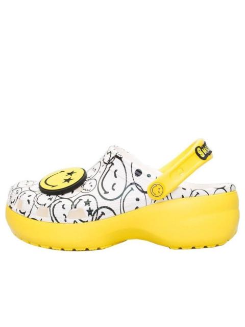 crocs (WMNS) Crocs x Smiley World Charm Classic Platform Clogs 'Yellow White' 207980-94S