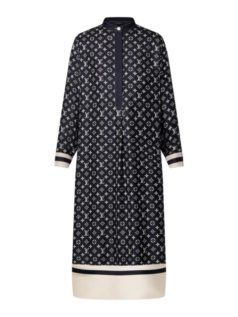Louis Vuitton Stripe Accent Monogram Shirt Dress