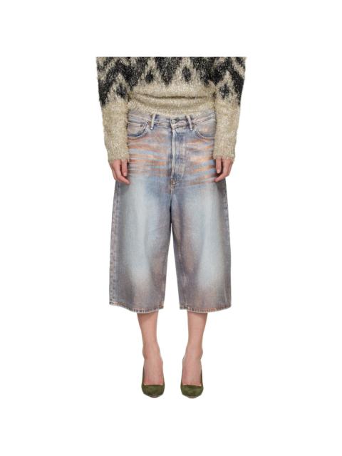 Acne Studios Blue Glitter Dawn Denim Shorts