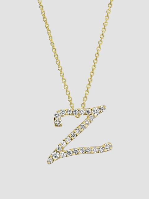 ROBERTO COIN Women's Tiny Treasures Script Initial 18K Yellow Gold, Ruby & 0.24-0.34 TCW Diamond Pendant Necklace
