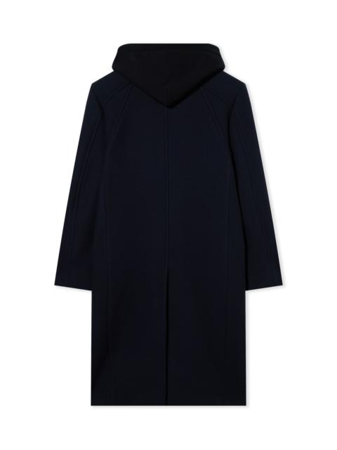 Off-White Wool Varsity Hooded Double-Breasted Coat