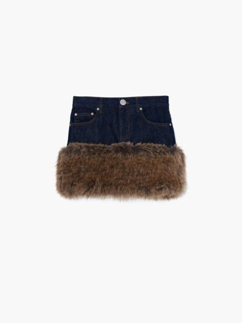 Marc Jacobs FAUX FUR DENIM MINI SKIRT