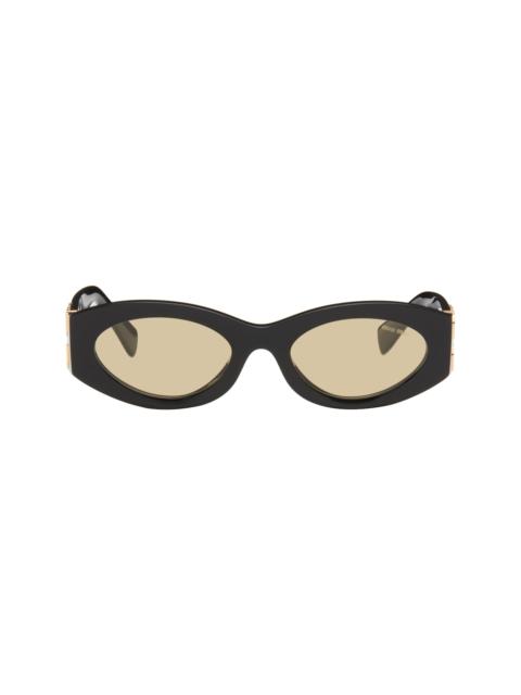 Miu Miu Black Retro Oval Sunglasses
