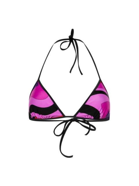 PUCCI Marmo-print triangle bikini top