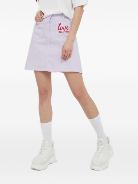 Moschino embroidered-logo mini skirt
