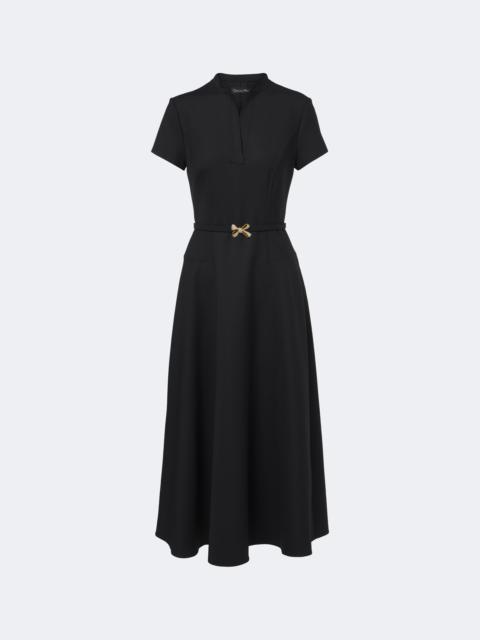 Oscar de la Renta Belted embellished wool-blend midi dress