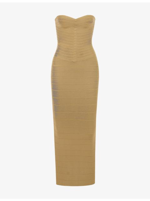 House of CB The Sweetheart Strapless Stretch-Woven Maxi Dress