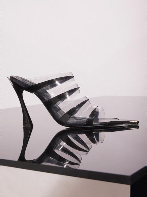 MUGLER black leather fang 95 spike sandals