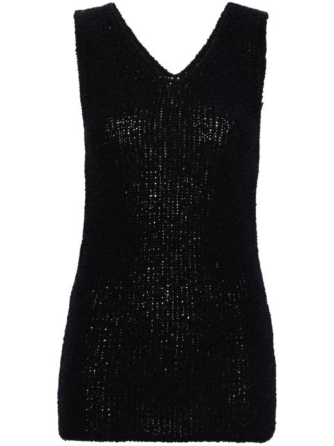 FABIANA FILIPPI V-neck bouclÃ© tank top