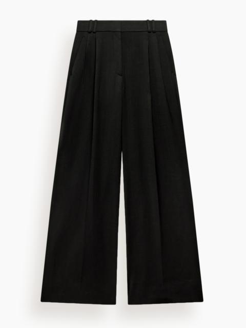 Another Tomorrow Pleated Trouser in Black