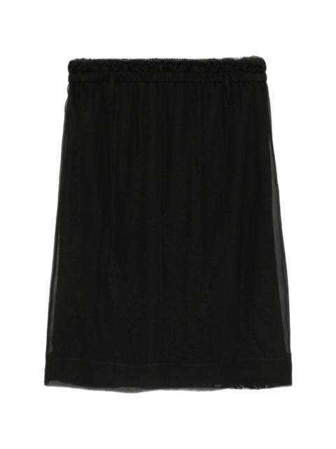 N°21 lace-trim elasticated mid skirt