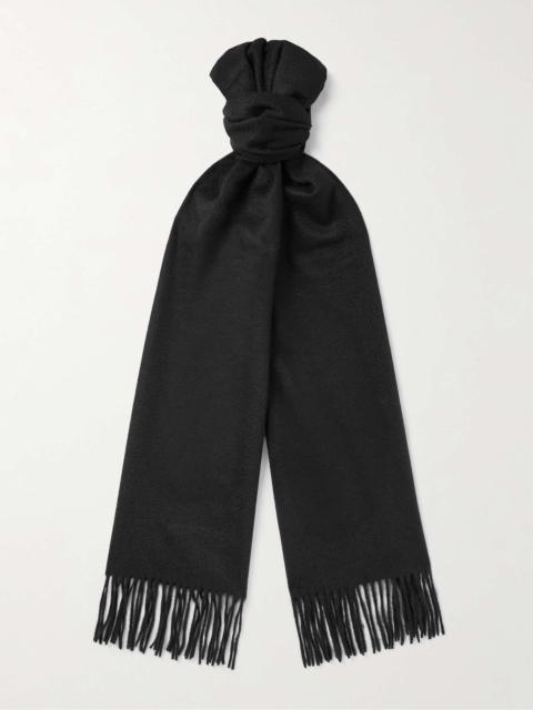 TOM FORD Day Fringed Logo-Embroidered Cashmere Scarf