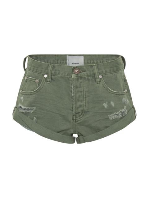 ONE TEASPOON Bandits Low Waist Denim Shorts - Super Khaki