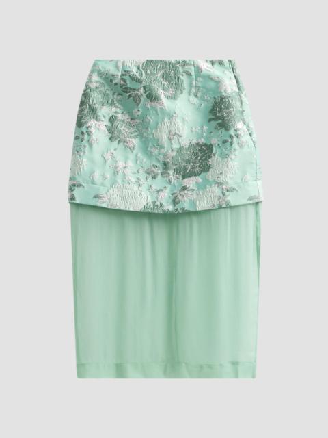 AKNVAS Women's Brooke Layered Midi Skirt - Green Silver