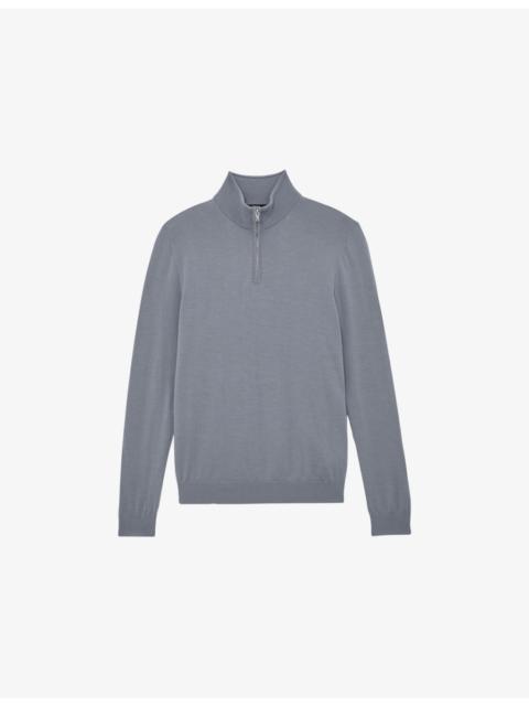 REISS Blackhall Half-Zip Merino Wool Jumper