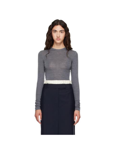 RÓHE Gray Fine Merino Long Sleeve T-shirt