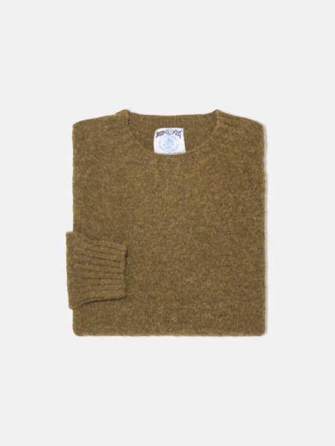 J. PRESS MADE-IN-SCOTLAND OLIVE SHAGGY DOG SWEATER - TRIM FIT