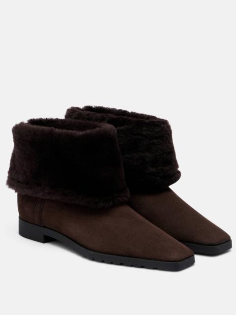 Totême Shearling-lined suede ankle boots