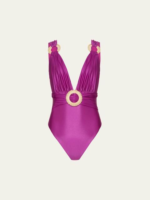 PatBO Groovy Plunge One-Piece Swimsuit