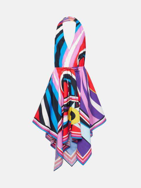 PUCCI Cigni-printed halterneck cotton midi dress