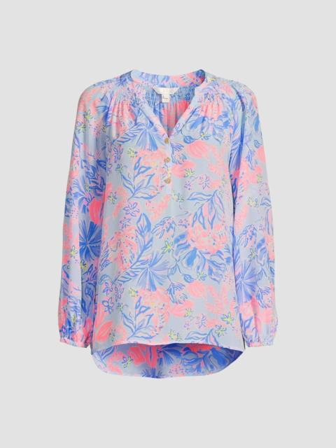 Lilly Pulitzer Women's Elsa Silk Top - Multi Elephant Splash