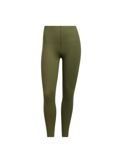 (WMNS) adidas Elv Yoga Fl 78t Casual Sports Tight Gym Pants/Trousers/Joggers Military Green GM2755