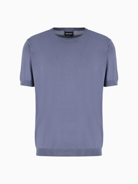 GIORGIO ARMANI Silk and cotton crew-neck jumper