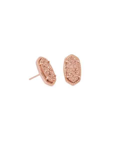 KENDRA SCOTT Ellie Rose Gold Stud Earrings in Rose Gold Drusy
