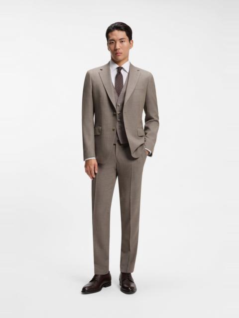 BOSS MICRO-PATTERNED SLIM-FIT SUIT IN ITALIAN VIRGIN WOOL