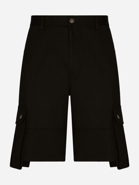 Stretch cotton cargo shorts