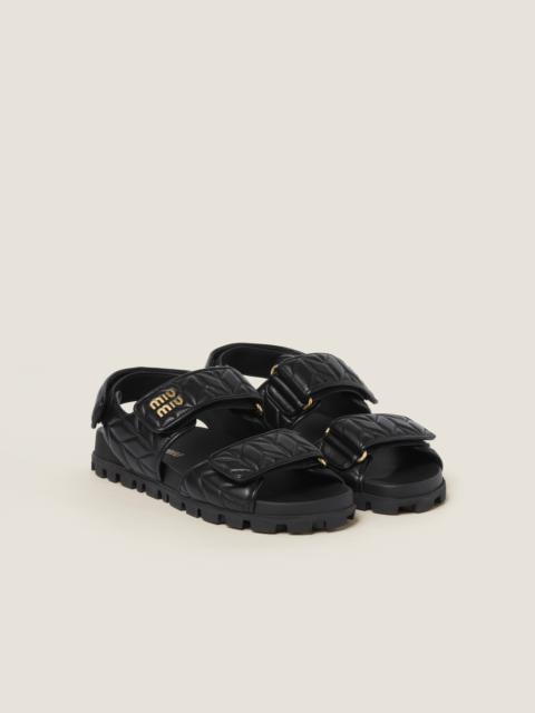 Sporty matelassé nappa leather sandals