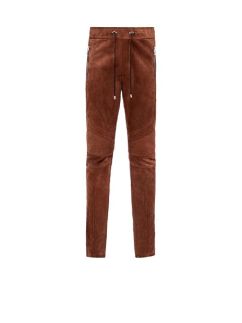 Balmain Balmain x Netflix -Slim cut suede pants