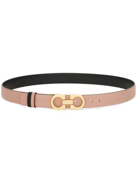 Pink And Black Gancini Reversible Leather Belt